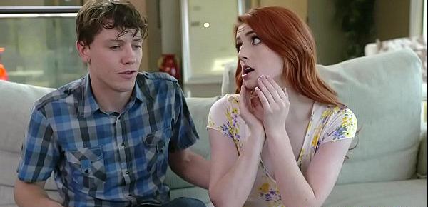  Ginger dreamgirl Aria Carson stretched her jaw out on her boyfriends thick cock